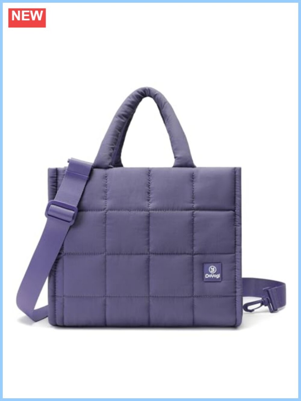 Quilted Puffer Crossbody Bag Lightweight Nylon Weekender Tote Purse